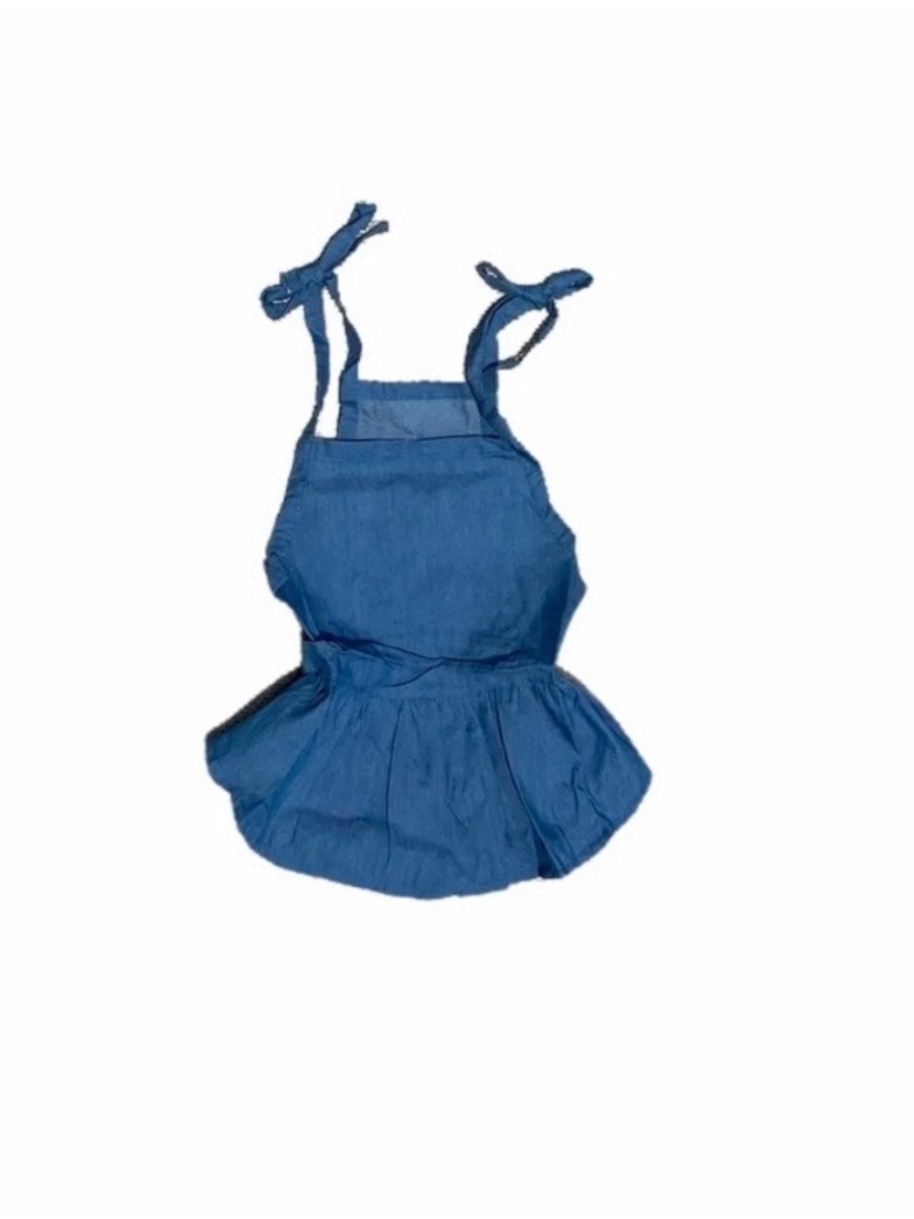 Blue Tie-Strap Pet Flared Dress